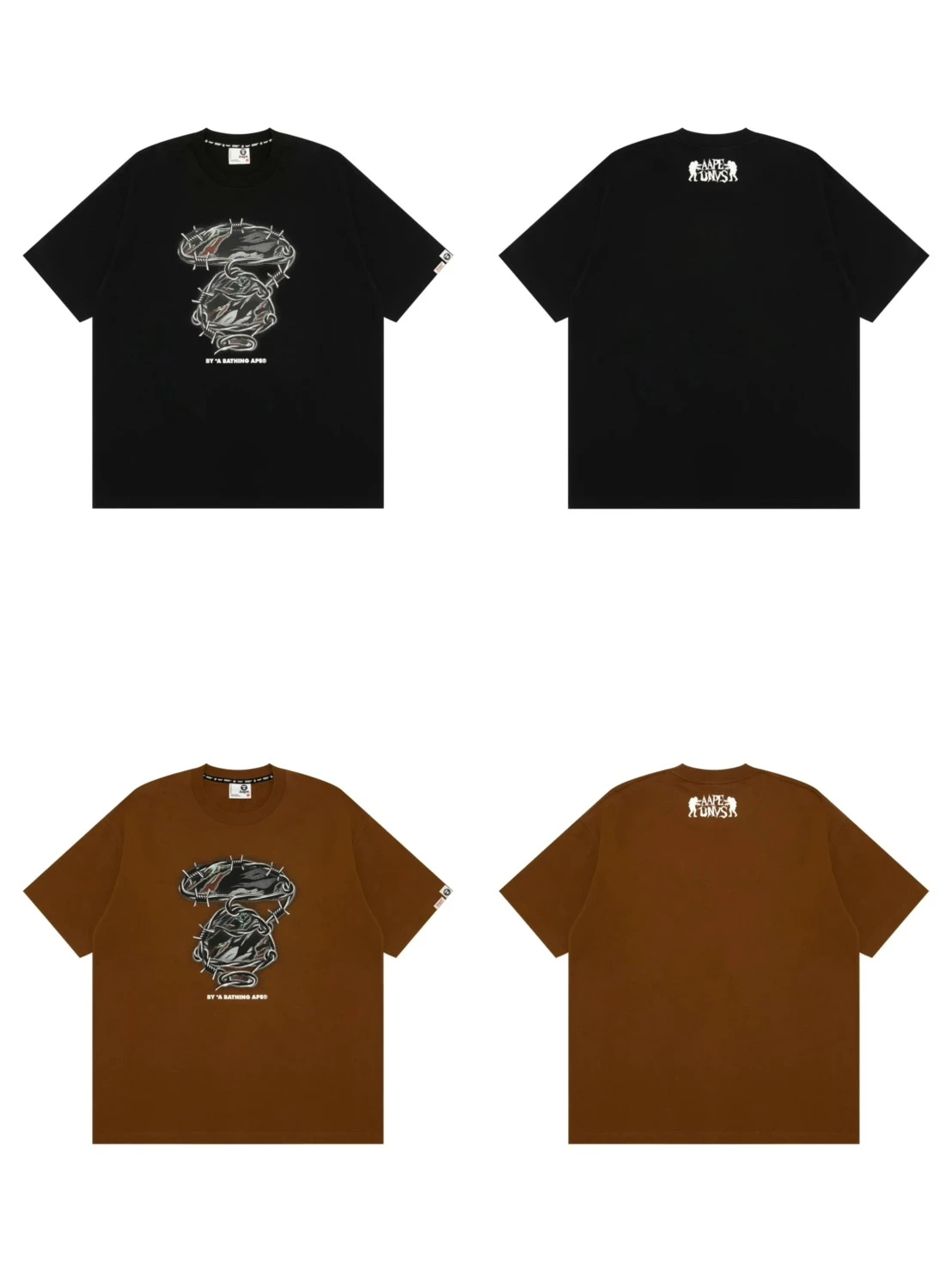 『預購』AAPE ·荊棘鐵絲短袖(黑色/咖啡色)
