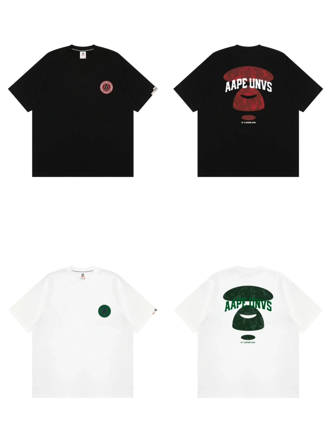 『預購』AAPE ·迷彩猿人膠牌短袖(黑/白)