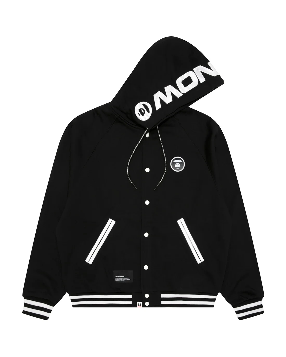 『預購』AAPE ·加絨棒球服連帽衛衣(黑/藍)