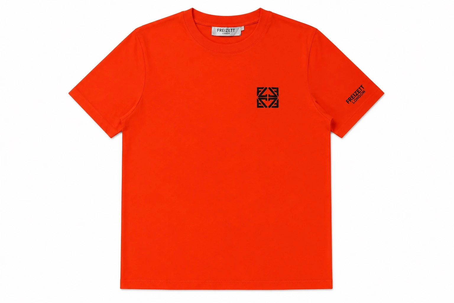 【Freizeit費瑞特】童裝刺繡Logo｜短袖(橘)