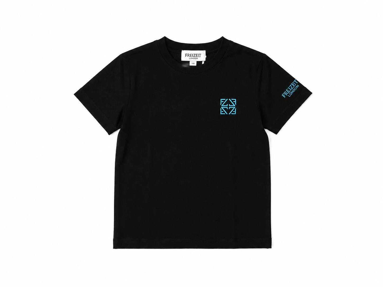 【Freizeit費瑞特】童裝刺繡Logo｜短袖(黑藍)