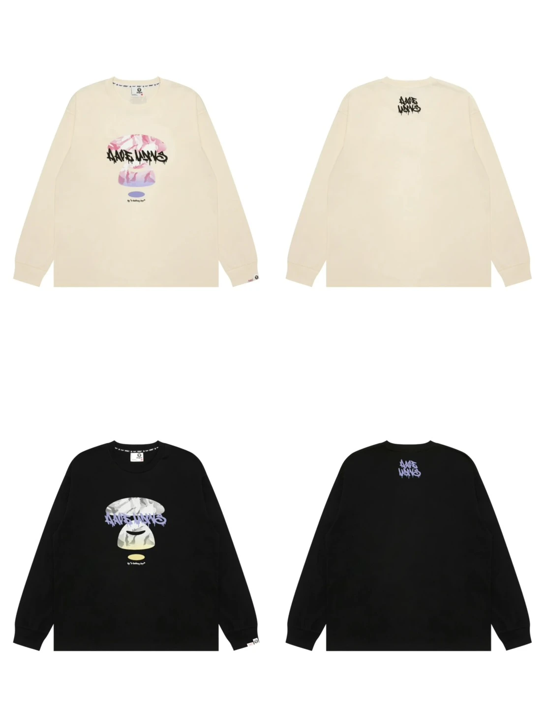 『預購』AAPE ·迷彩猿人長袖(黑/米白)