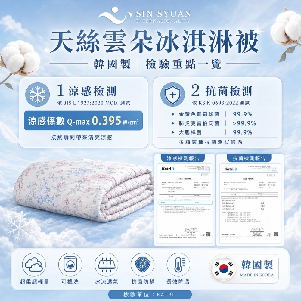 正韓莫代爾雲朵冰淇淋被(冰絲被 涼涼被)韓國製/件