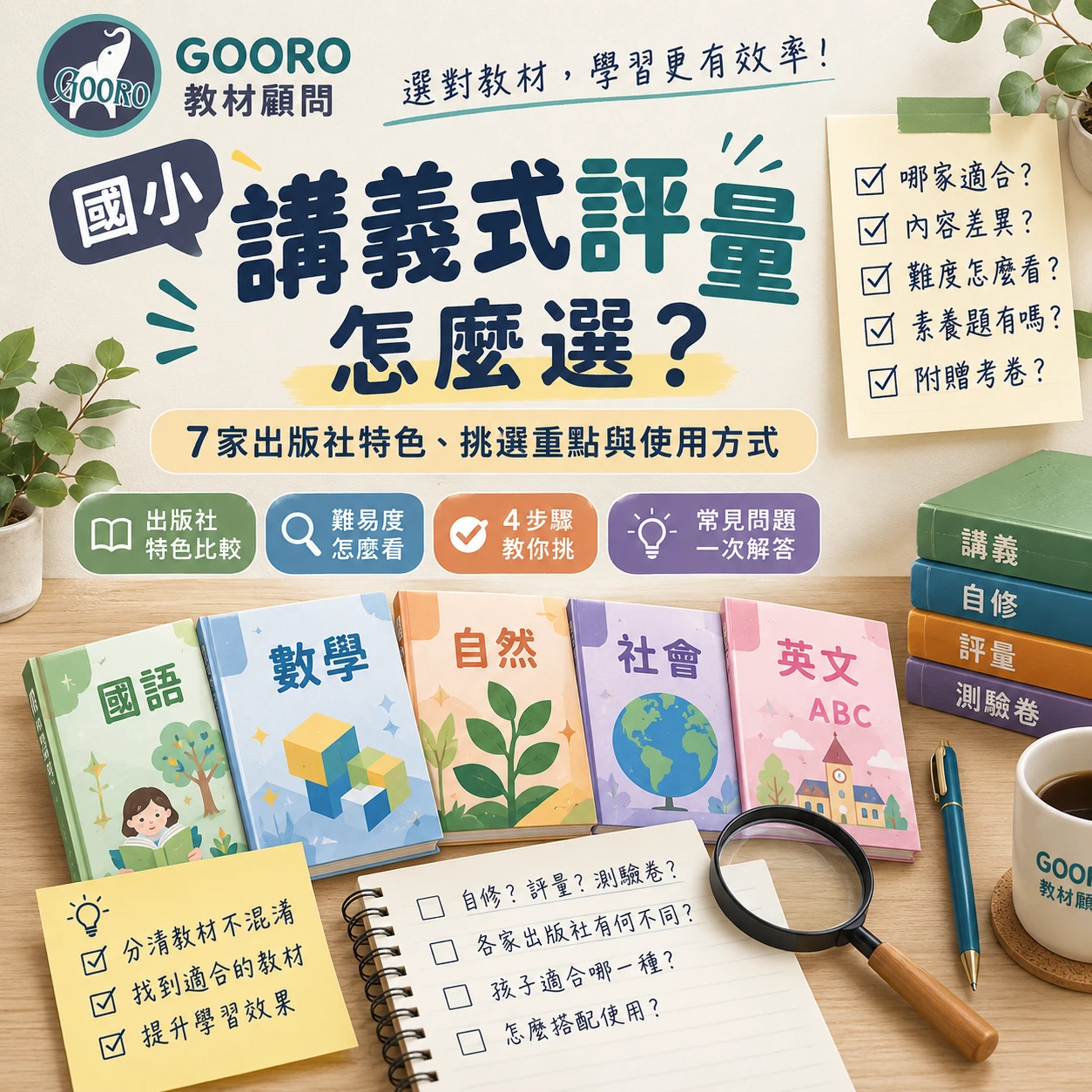 國小講義式評量怎麼選？七大出版社比較、難易度｜教材顧問選書指南