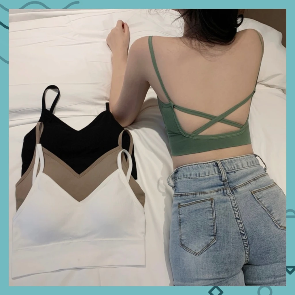 交叉大露背Bra T(8色)