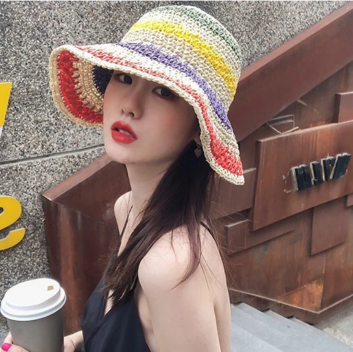彩虹摺疊漁夫帽