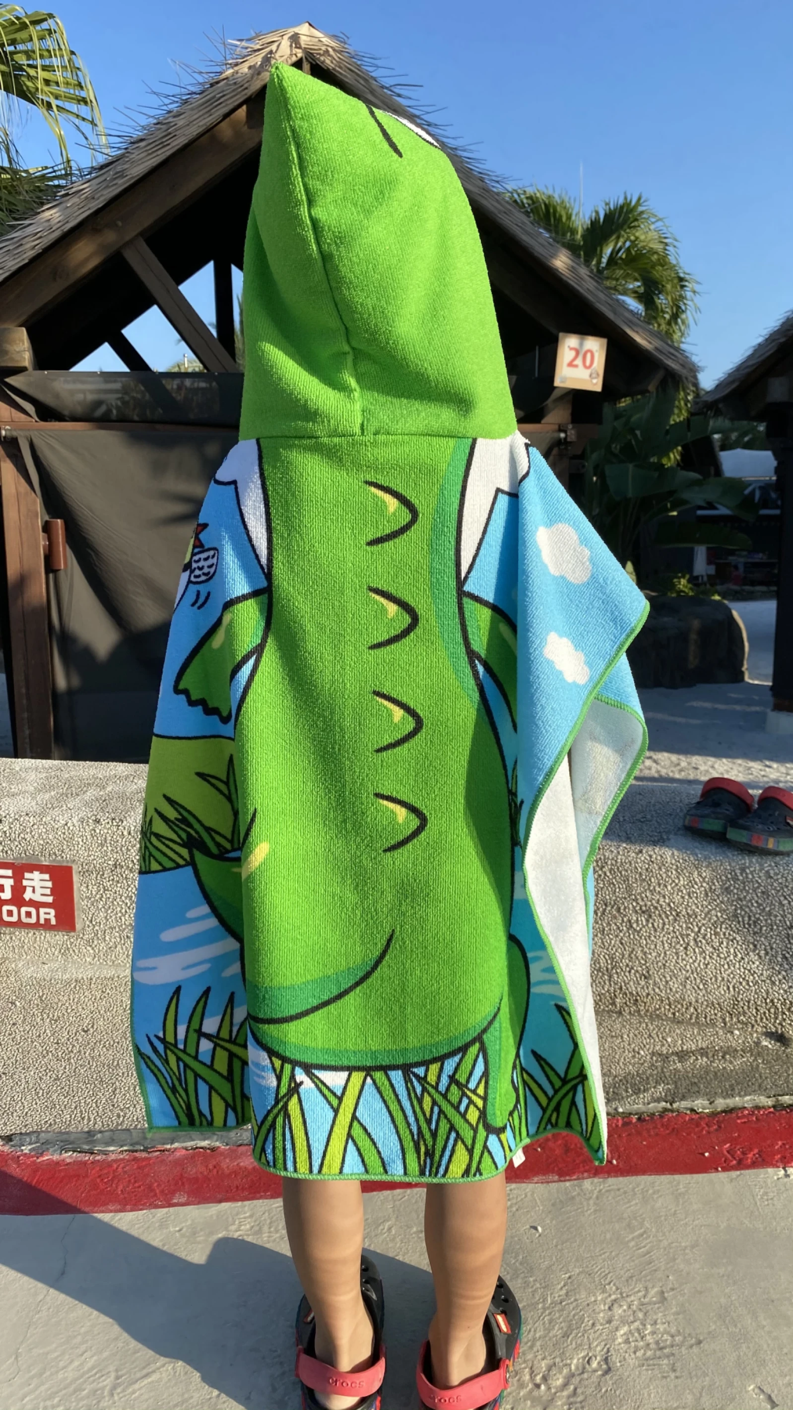兒童連帽毛巾衣-鱷魚