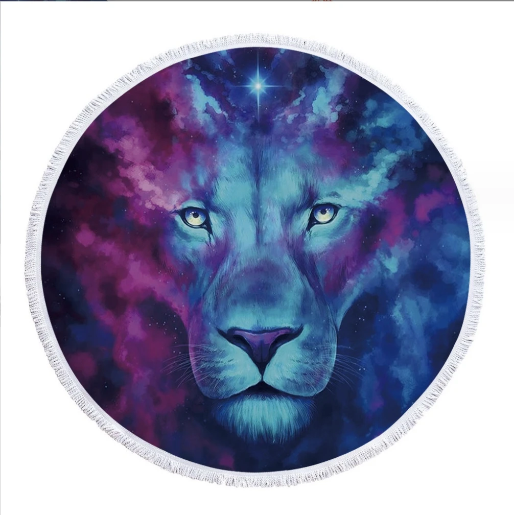 星空獅子沙灘巾