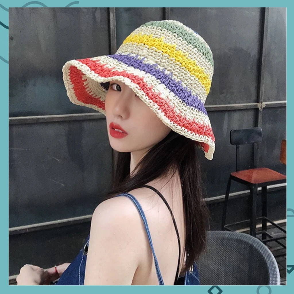 彩虹摺疊漁夫帽