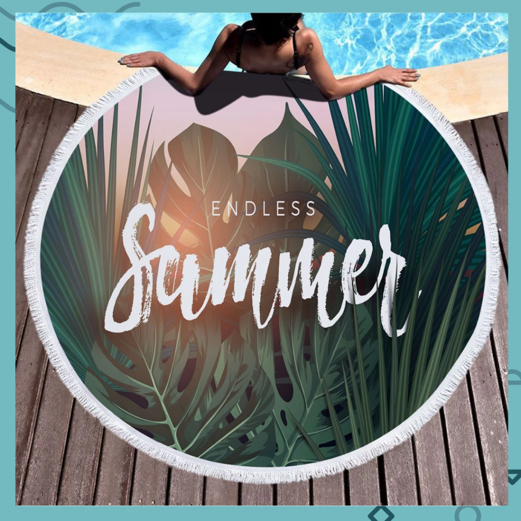 毛巾布沙灘巾-Summer