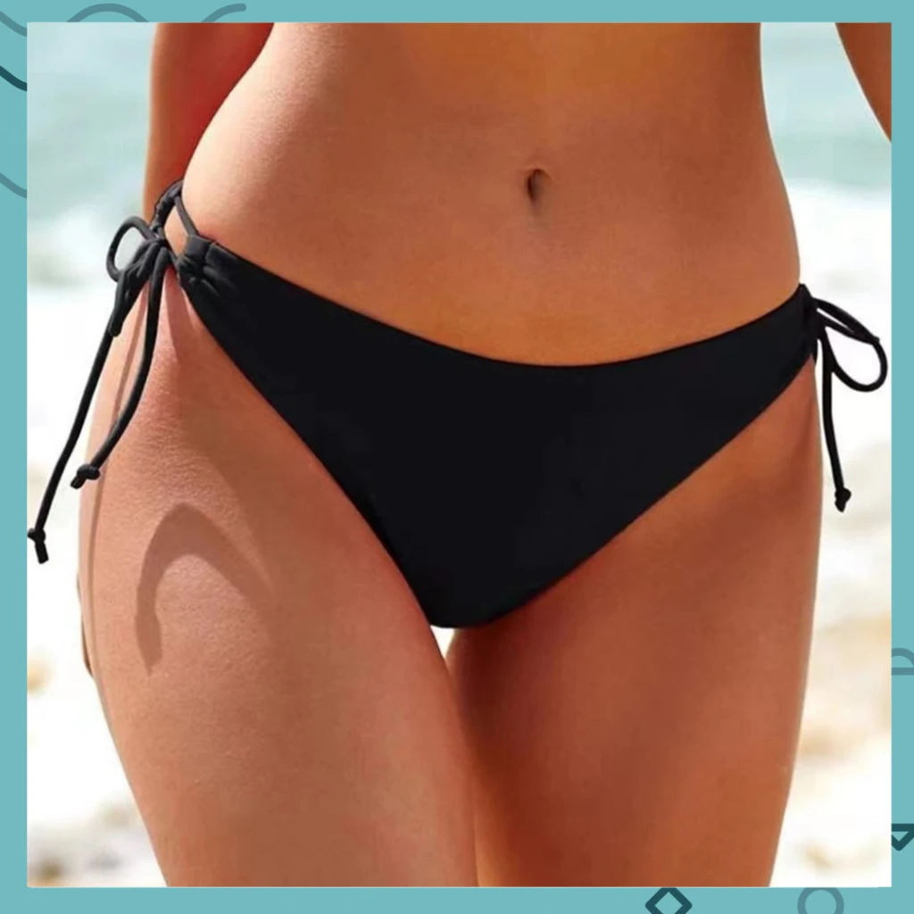 三角繫繩泳褲-黑