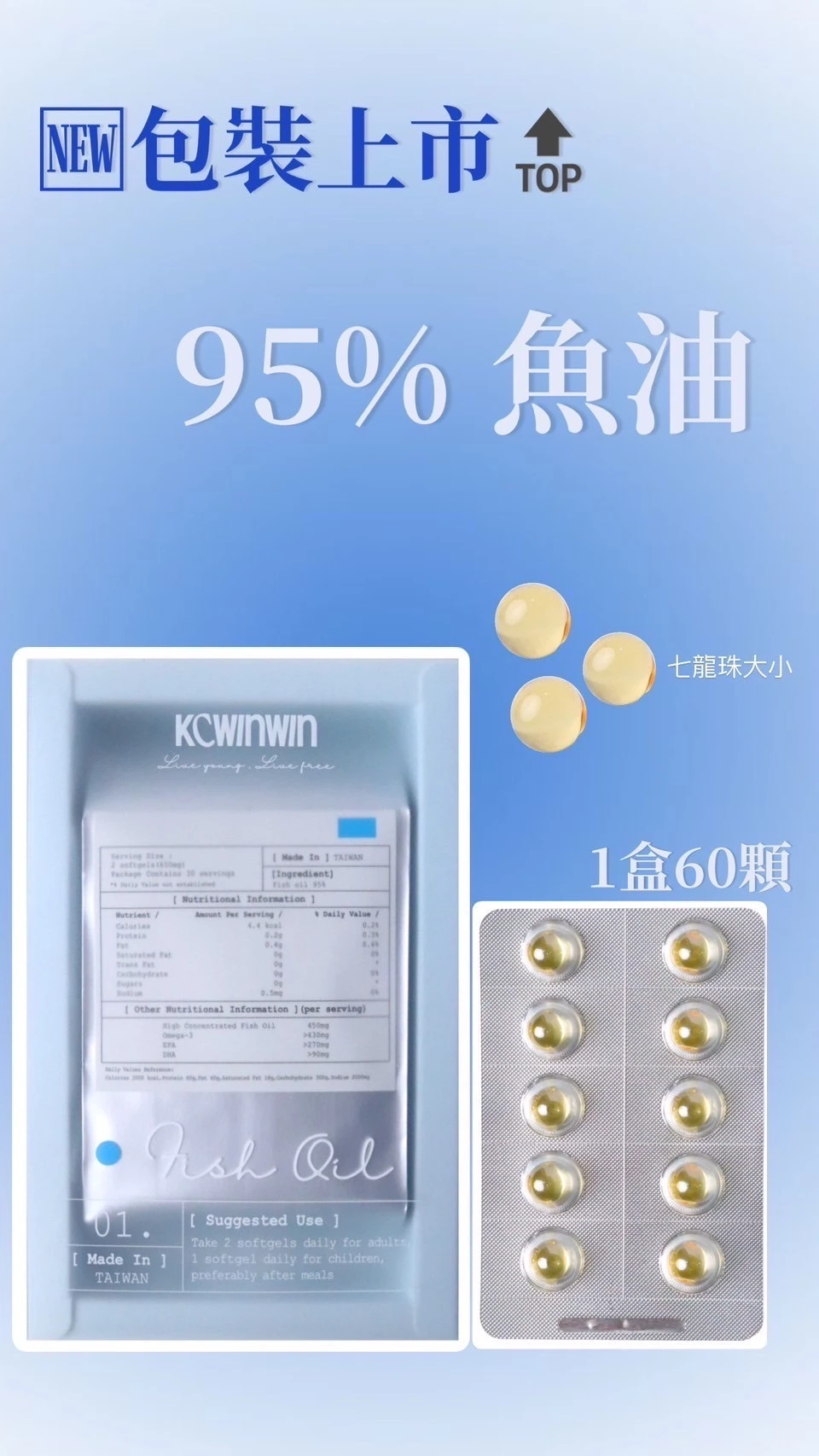 KCWINWIN高純度95%魚油