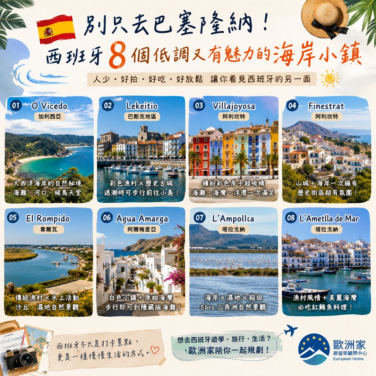 🇪🇸 別只去巴塞隆納！西班牙 8 個「低調卻超有魅力」的海岸小鎮