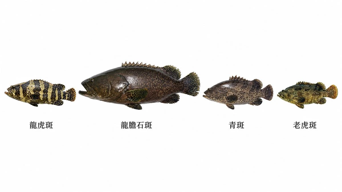 龍虎斑、龍膽石斑、青斑、老虎斑外觀比較｜斑鯓BENSON
