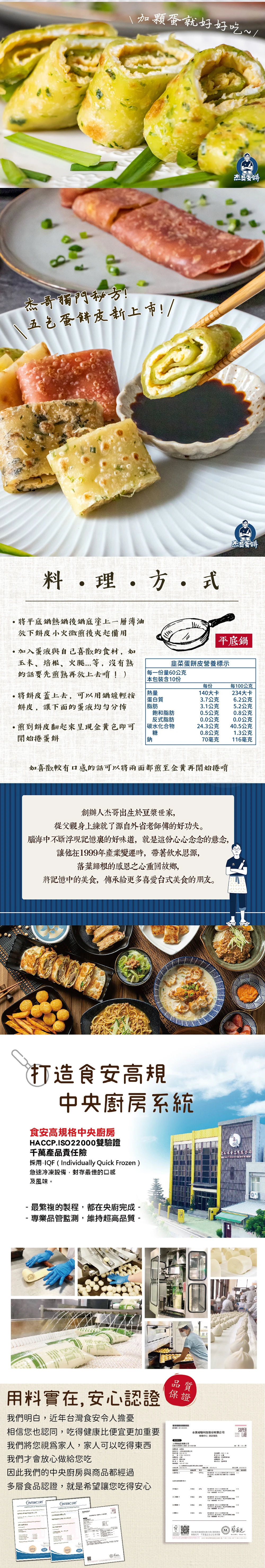 韭菜蛋餅皮10片,手工揉麵搭配燙麵工法製作,新鮮韭菜揉入麵糰,香氣濃郁的台式蛋餅皮。