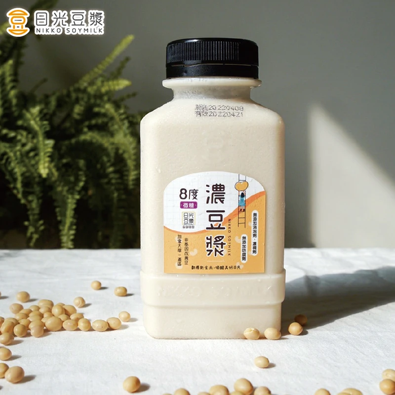 有糖8度濃豆漿（400ml）｜非基改黃豆・香醇微甜｜日光豆漿｜門市自取