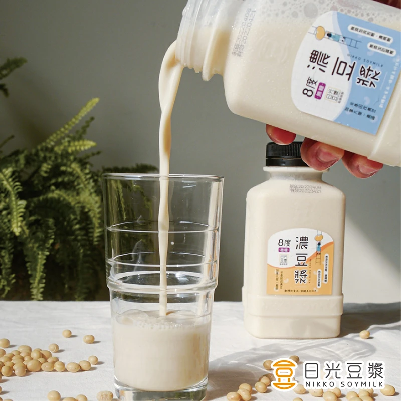 有糖8度濃豆漿（400ml）｜非基改黃豆・香醇微甜｜日光豆漿｜門市自取