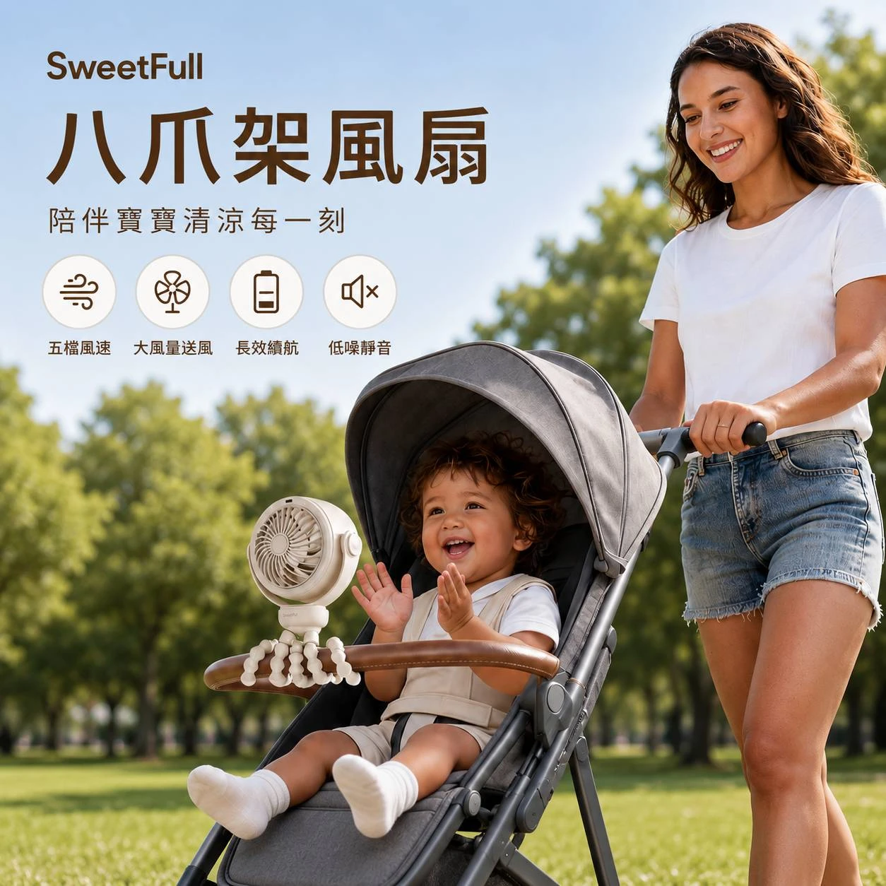 八爪架風扇 五段變速 隨身小風扇