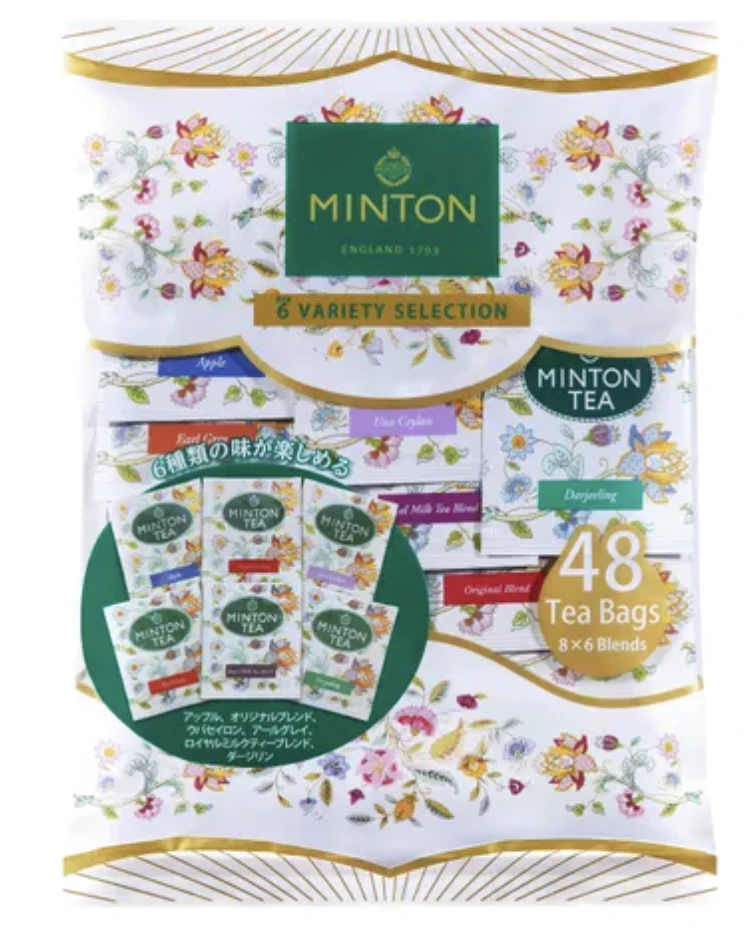 預購＆發票🌷 日本 MINTON 48入綜合茶包 大吉嶺紅茶 原味混合茶 皇家奶茶 烏瓦錫蘭紅茶 蘋果茶 伯爵茶
