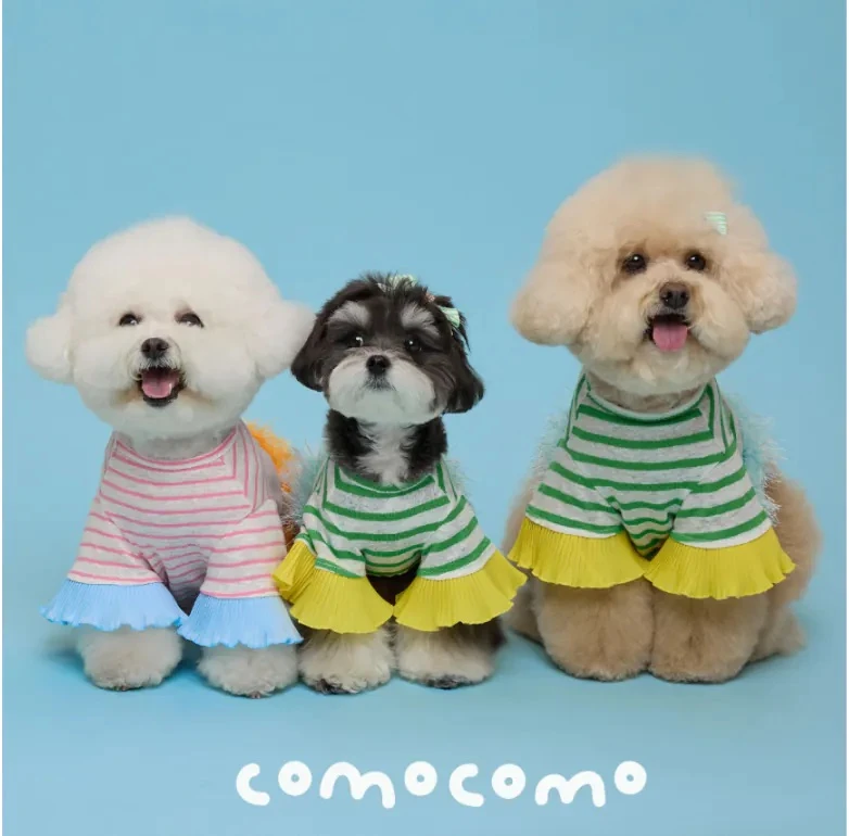 【COMOCOMO】 CHERISH 綠色條紋流蘇上衣