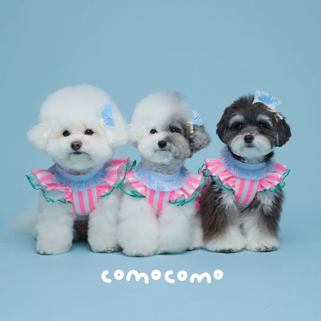 【COMOCOMO】FORGARDEN SUMMER 亞麻粉色條紋胸背衣