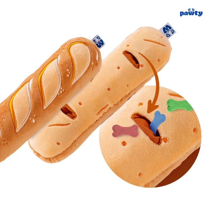 【Pawty】椒鹽捲餅和法國麵包互動玩具（2 件組）