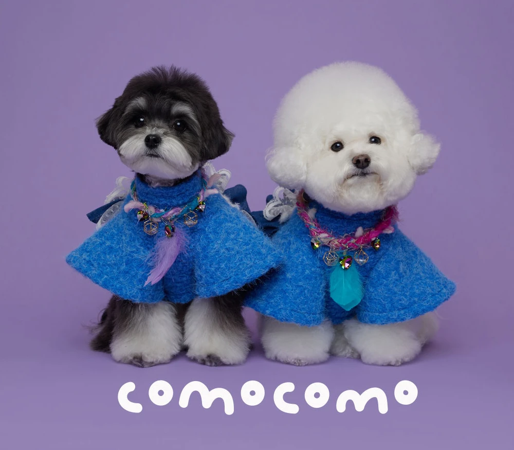 【COMOCOMO】BLINCE 藍色抓絨短版上衣