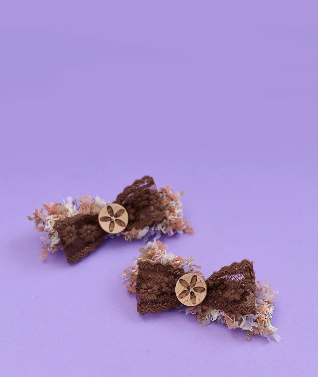 【COMOCOMO】Enfant hair pin 木質鈕扣髮夾