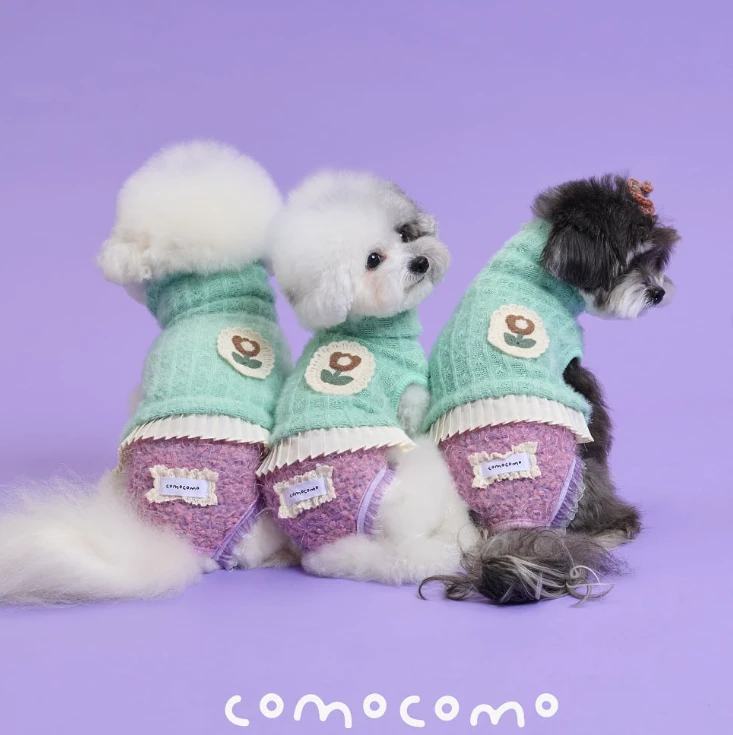 【COMOCOMO】Secret Winter 薄荷針織高領連身褲