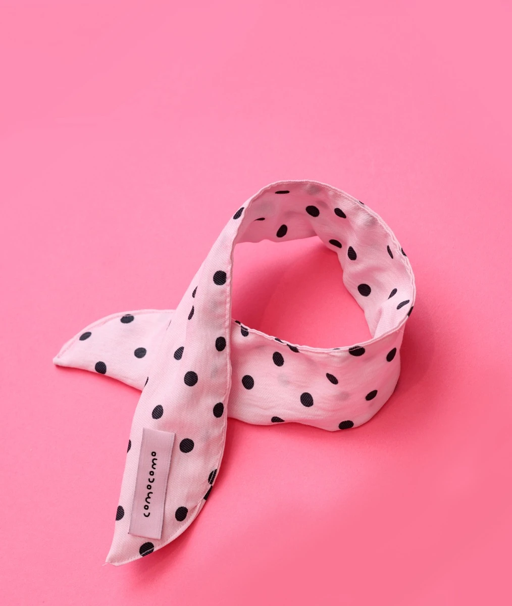 【COMOCOMO】Dot pink scarf  粉紅圓點圍巾