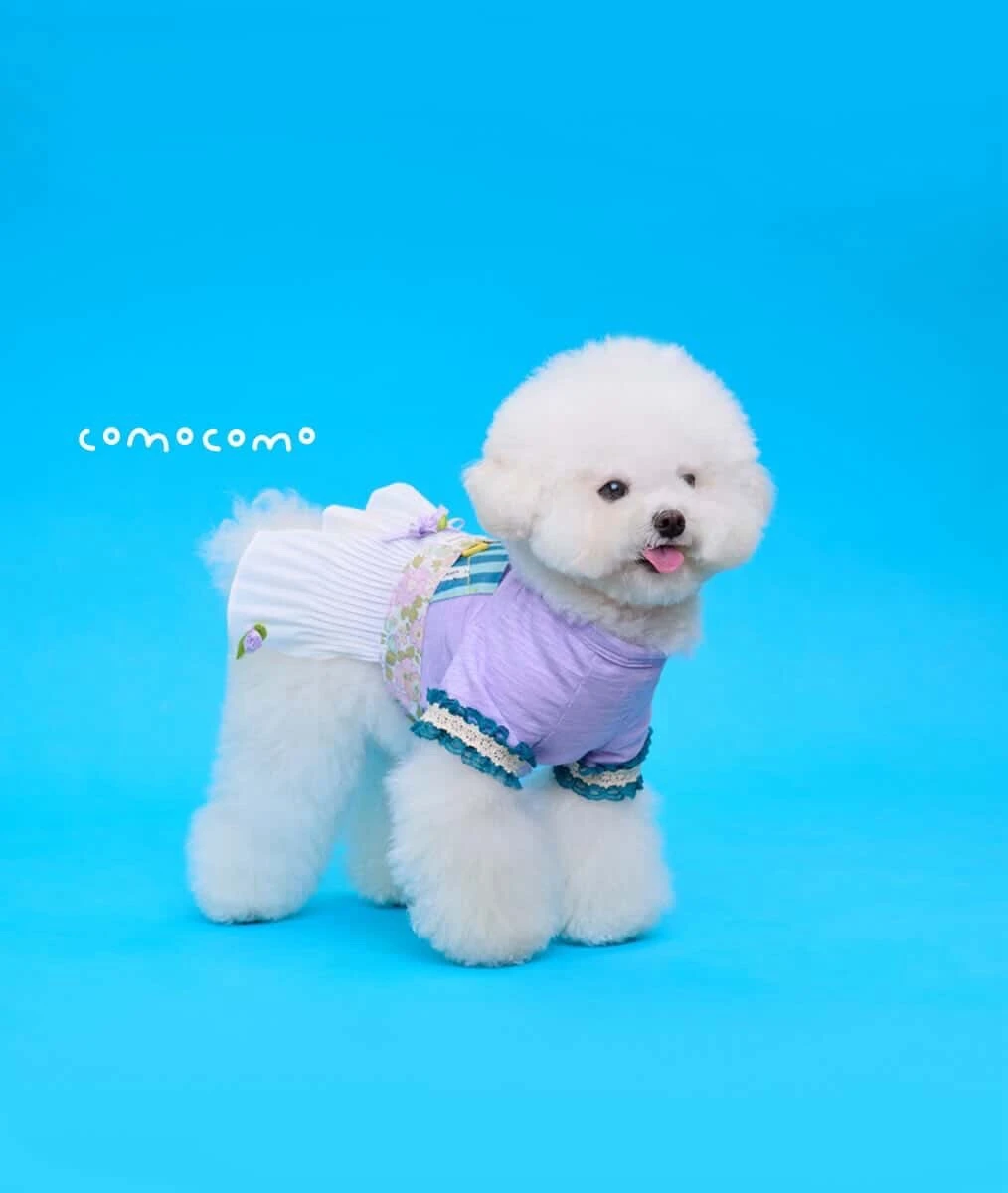 【COMOCOMO】Liberty pleats cape 紫碎花百摺裙(可當披肩使用)