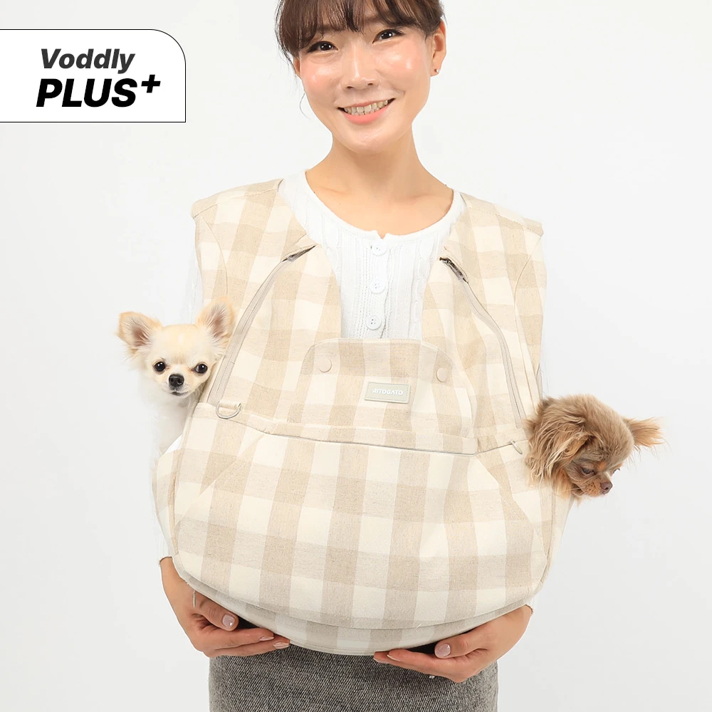 【RITOGATO】Vodlly Plus+  |雲朵前背包Plus版| 亞麻格紋