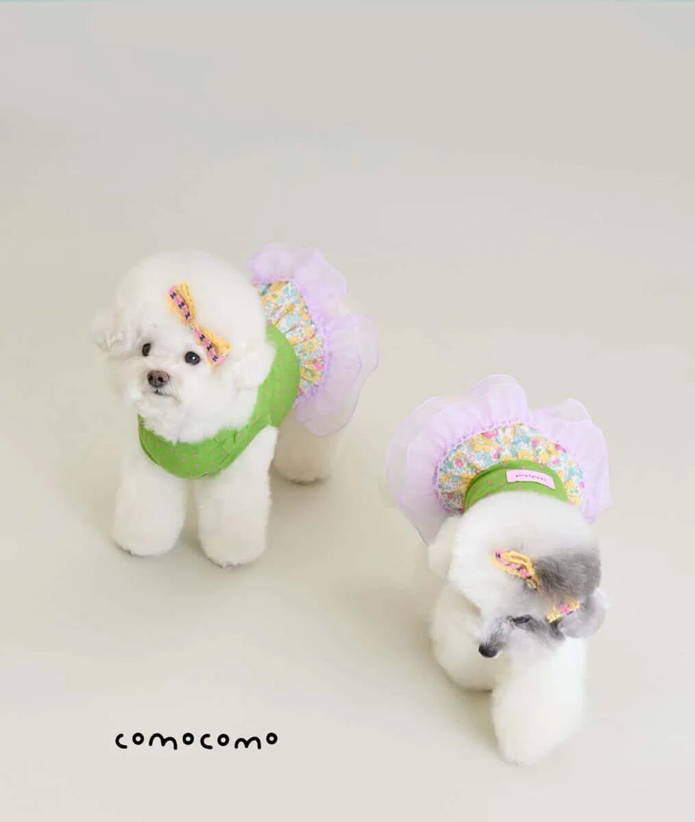 【COMOCOMO】Cup Cake Green 春日花園日常小洋裝