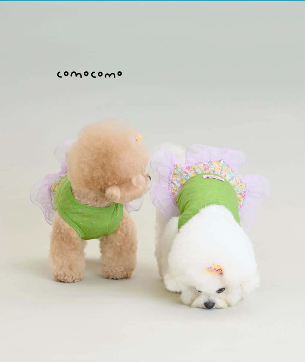 【COMOCOMO】Cup Cake Green 春日花園日常小洋裝