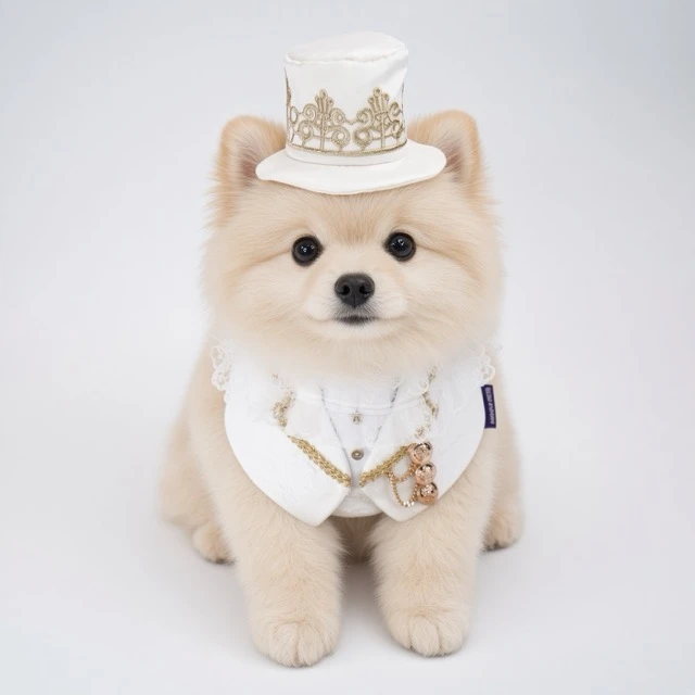 【MOMOJI】Sovereign｜寵物帽｜維多利亞｜禮服｜雪花絲綢