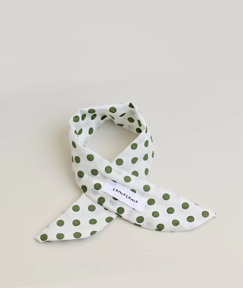 【COMOCOMO】Green dot Scarf 綠原點圍巾