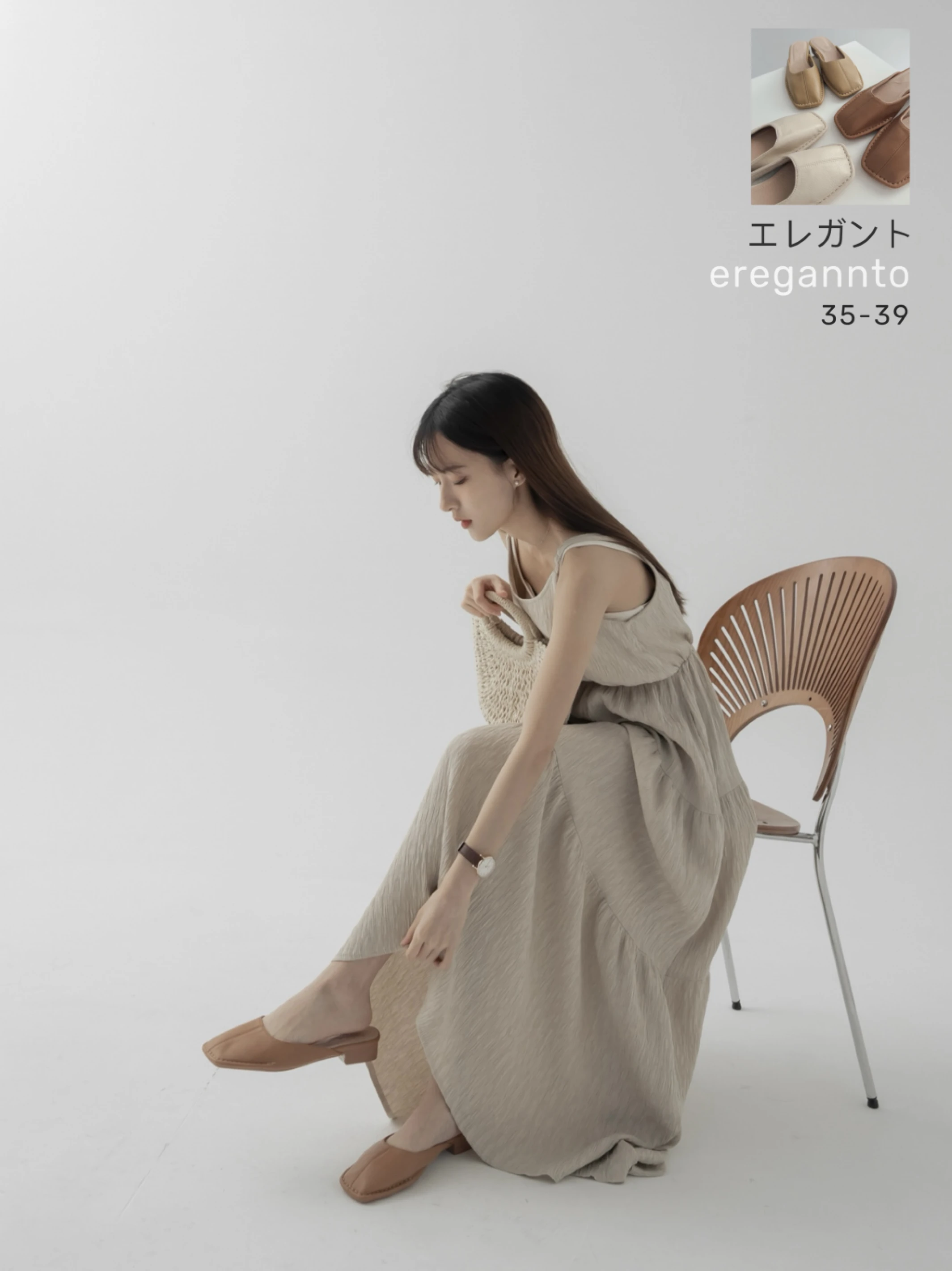 4MY23-簡約質感.極美低跟軟底穆勒方頭拖鞋5 sizes / 3 colors.