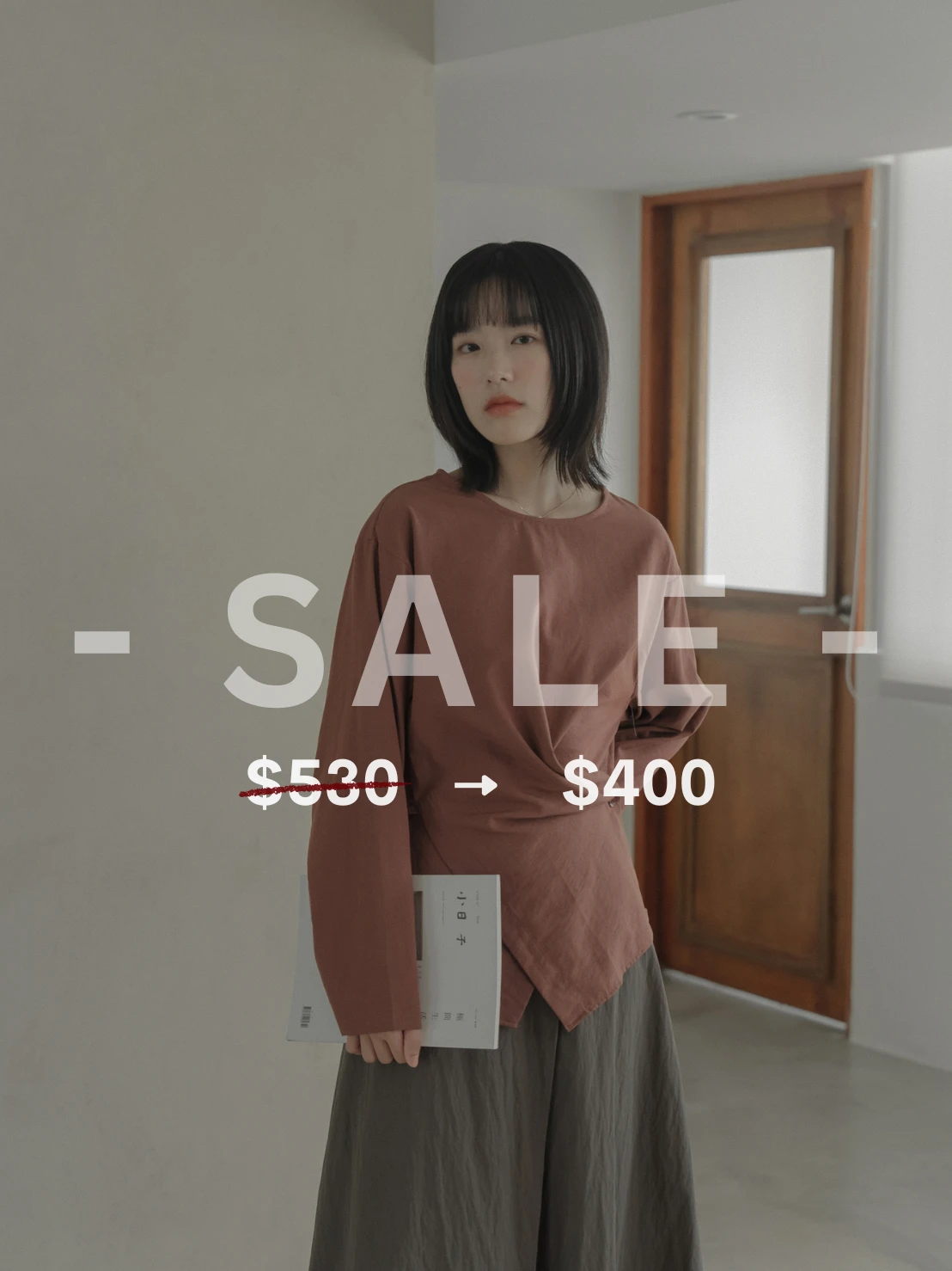 4NO08-お洒落！oshare.優雅設計感極美品味綁帶絲料前釦上衣 / 4 colors.