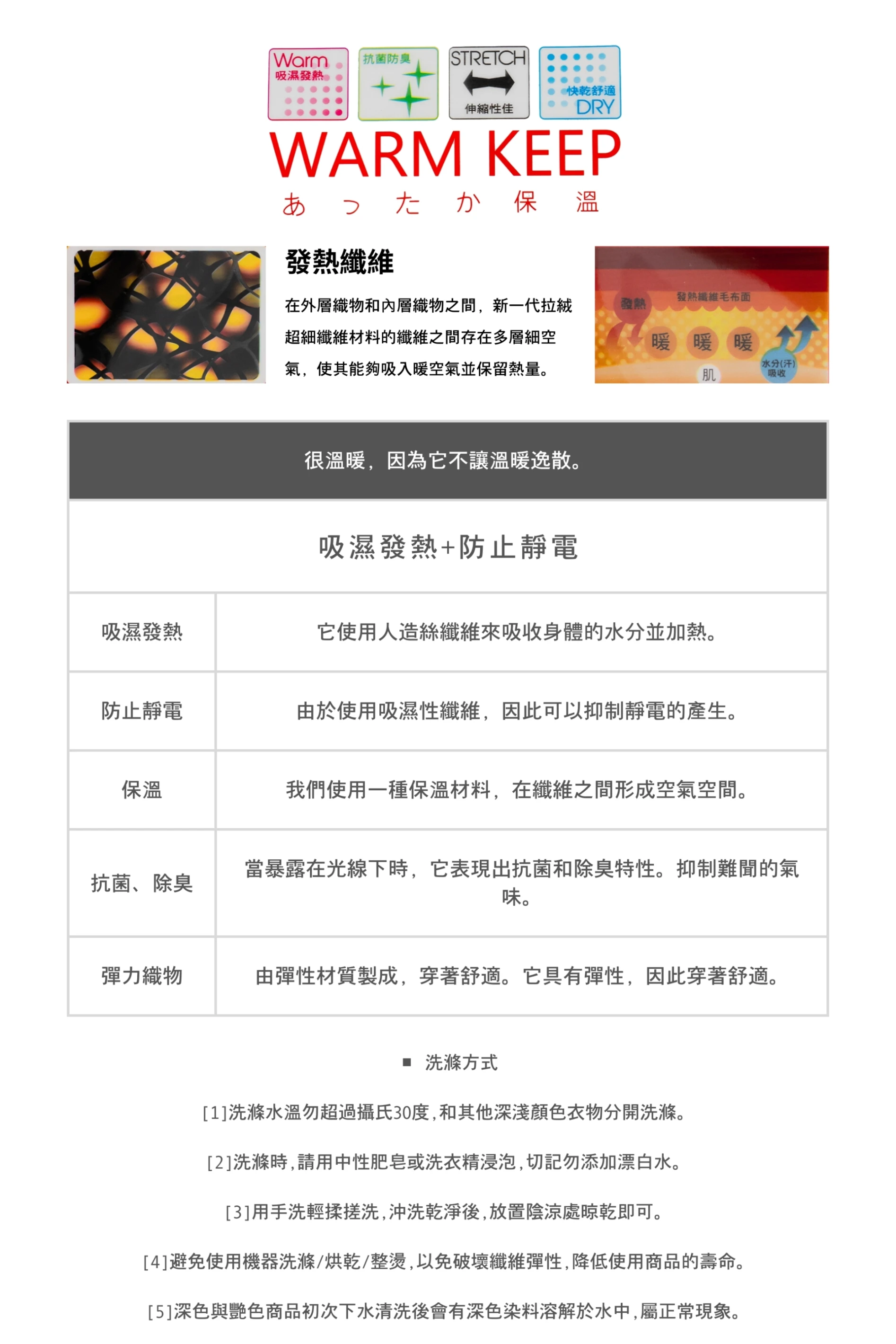 終極發熱-(大人版)超彈力保暖！防汗 消臭 抗菌.不倒絨發熱系列
