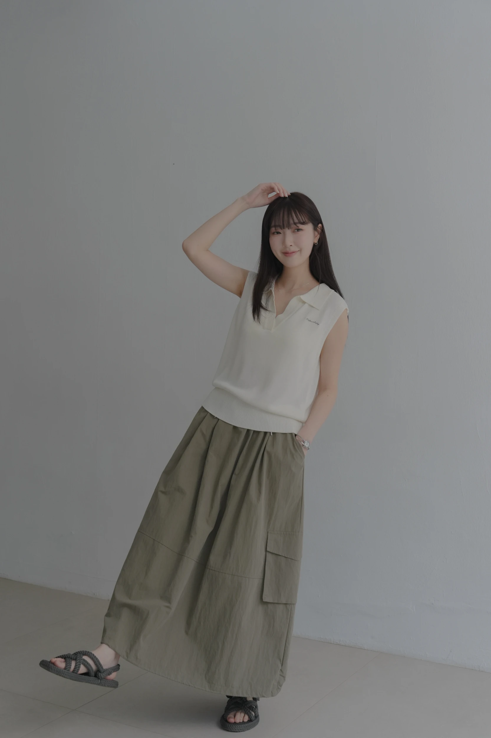 6AP12-エレガント！normal' 極簡休閒翻領軟料針織衫 / 3 colors.