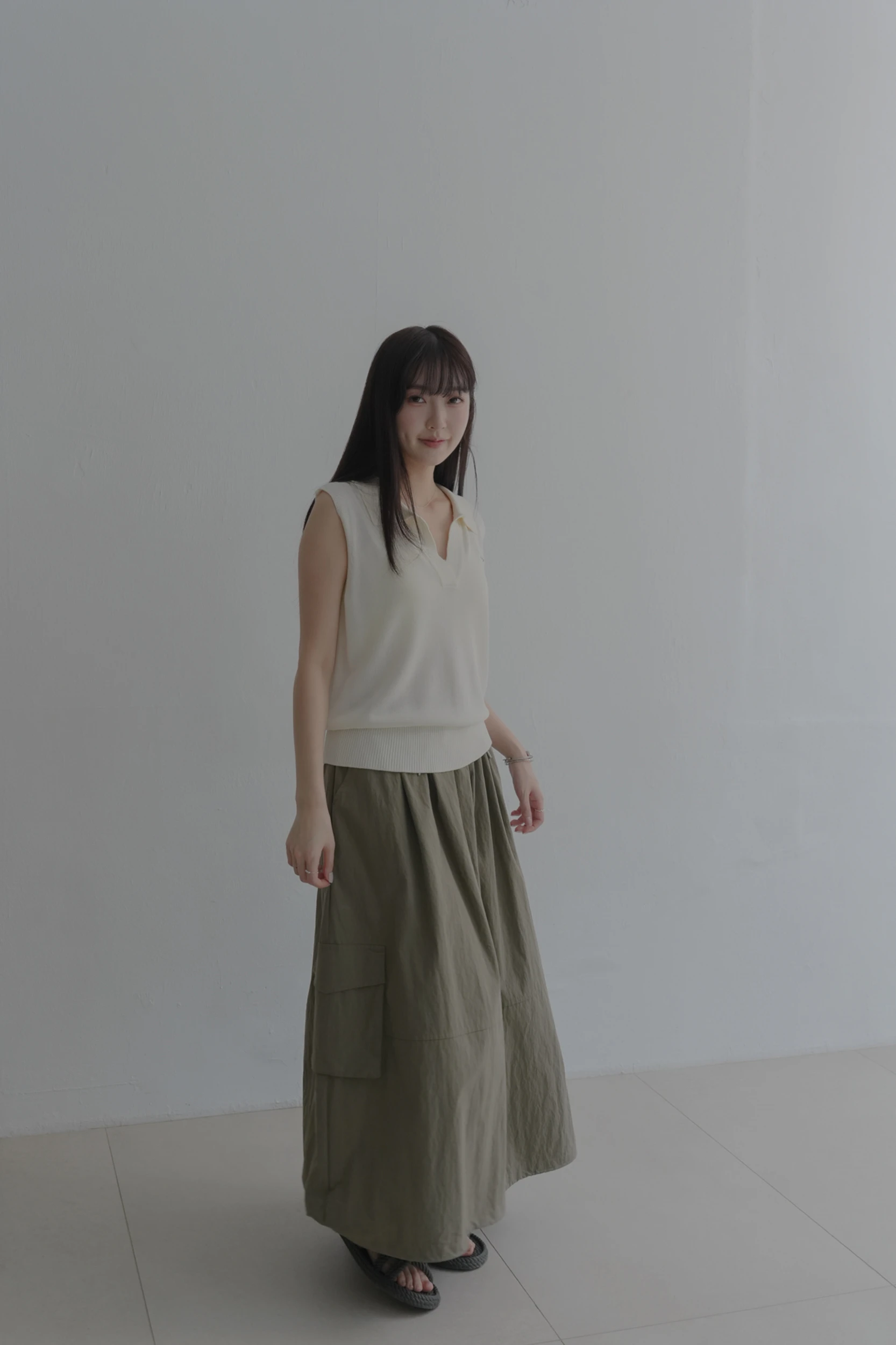 6AP12-エレガント！normal' 極簡休閒翻領軟料針織衫 / 3 colors.