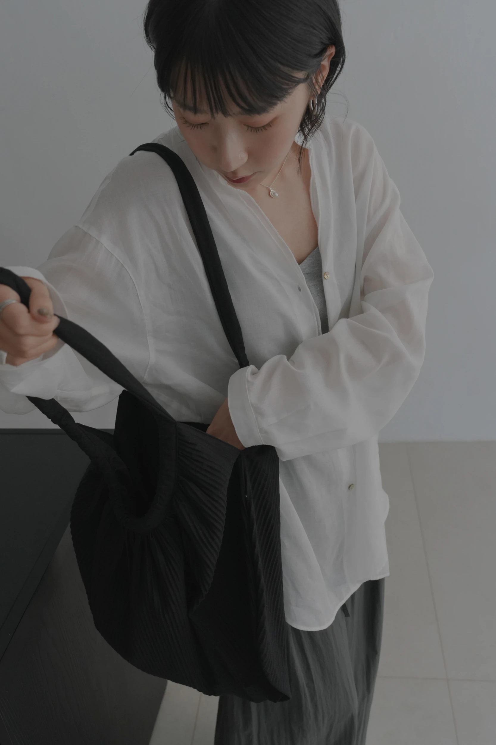 6AP21-私心極推し！baggu' 高級品味設計坑條肩揹包 / 3 colors.