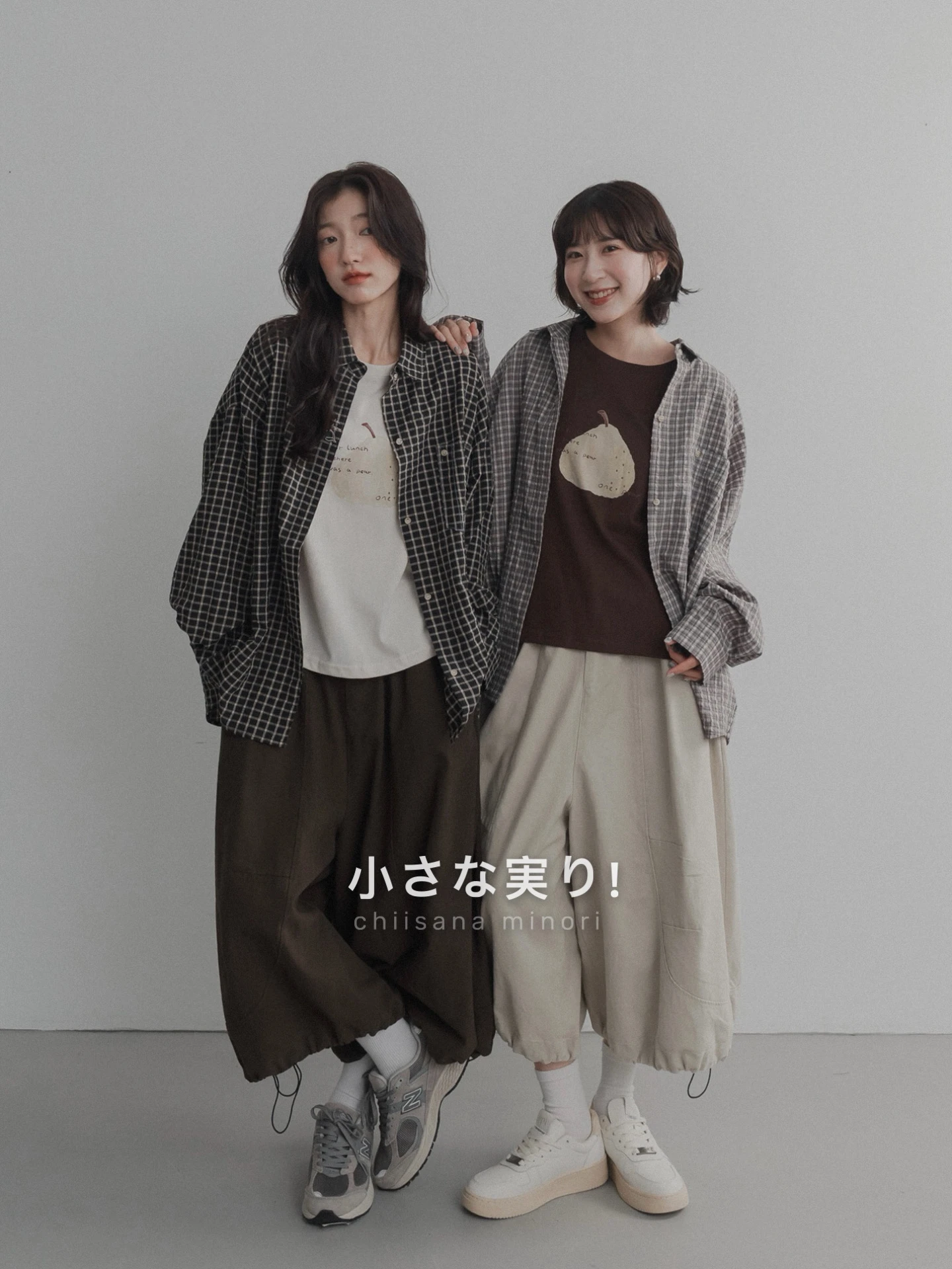 6ST02-小さな実り！chiisana minori｜秋日磅數手繪洋梨柔棉磅數T / 3 colors.