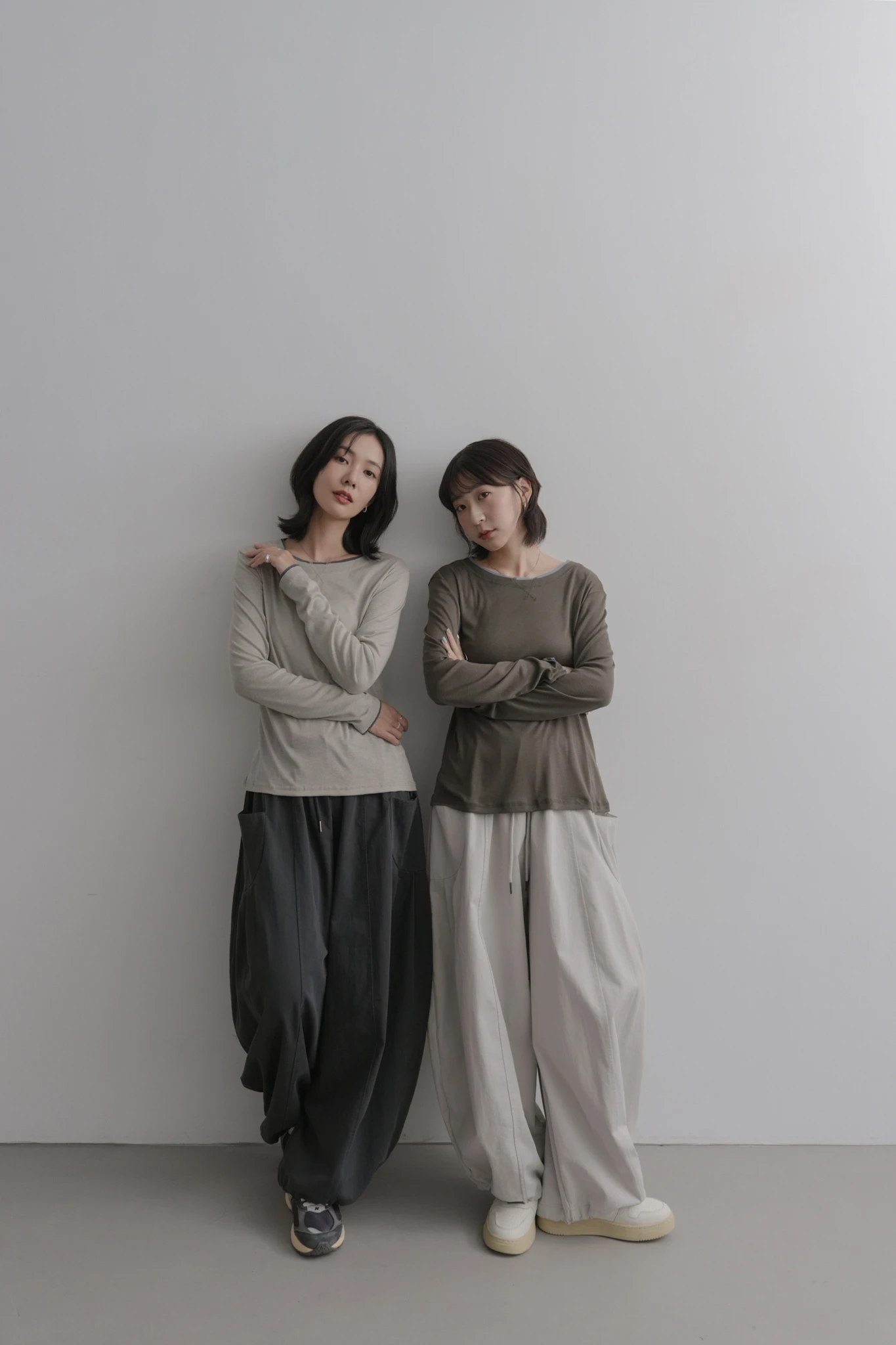 6OC08-素肌にふれる｜Suhada ni fureru. 簡約百搭萊賽爾親膚拼色不修邊圓領上衣 / 3 colors.