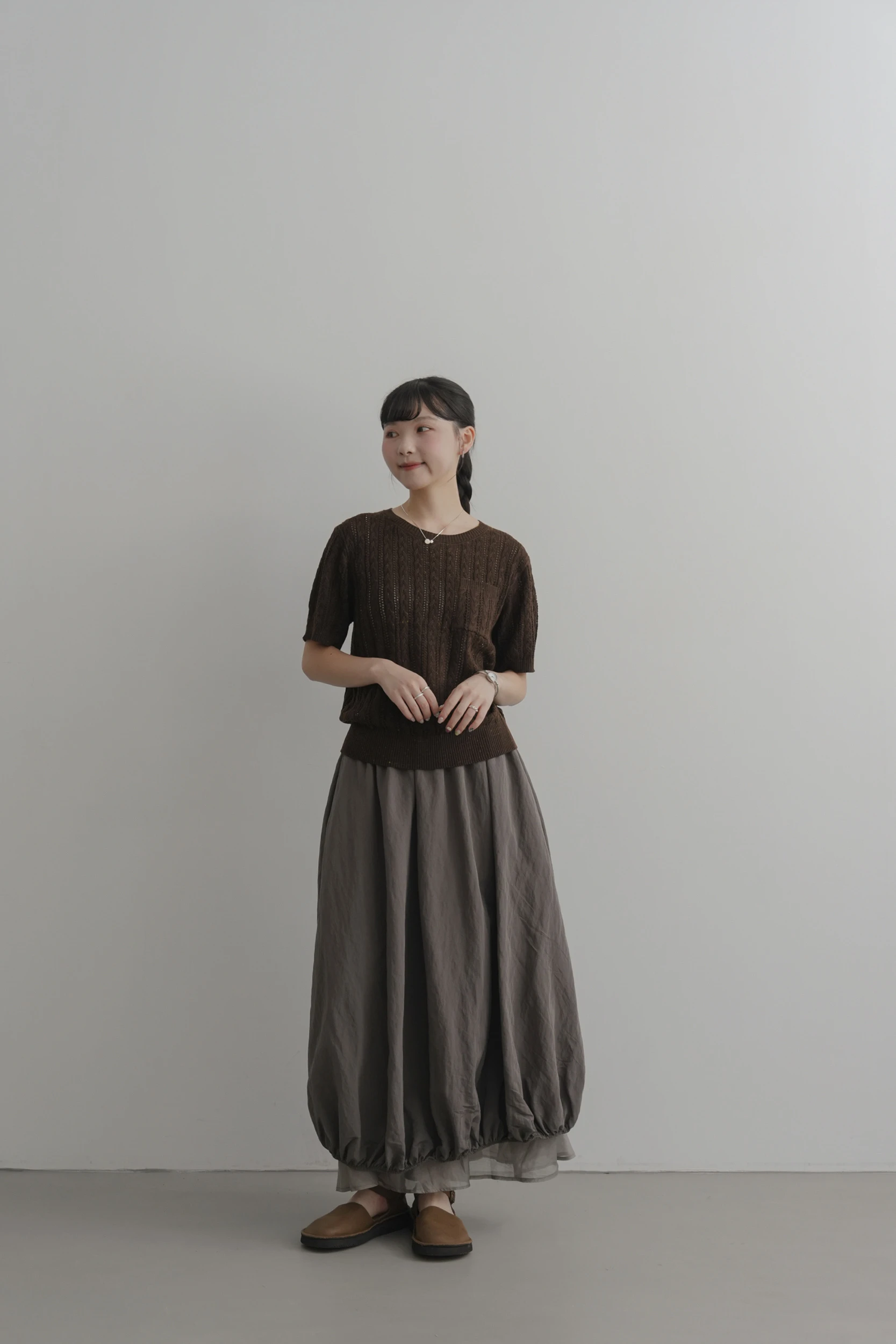 6OC12-やさしい編み｜Soft Knit. 秋冬溫柔混紗麻花編織口袋針織磅數上衣 / 5 colors.