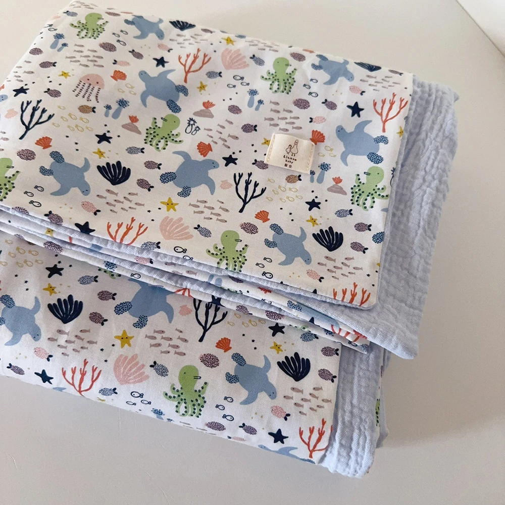 (布料8月初到貨)托瓦海龜Tove Turtle | Baby Blue Handcrafted Blanket 手工嬰兒奶藍蓋毯 幼兒園午休被