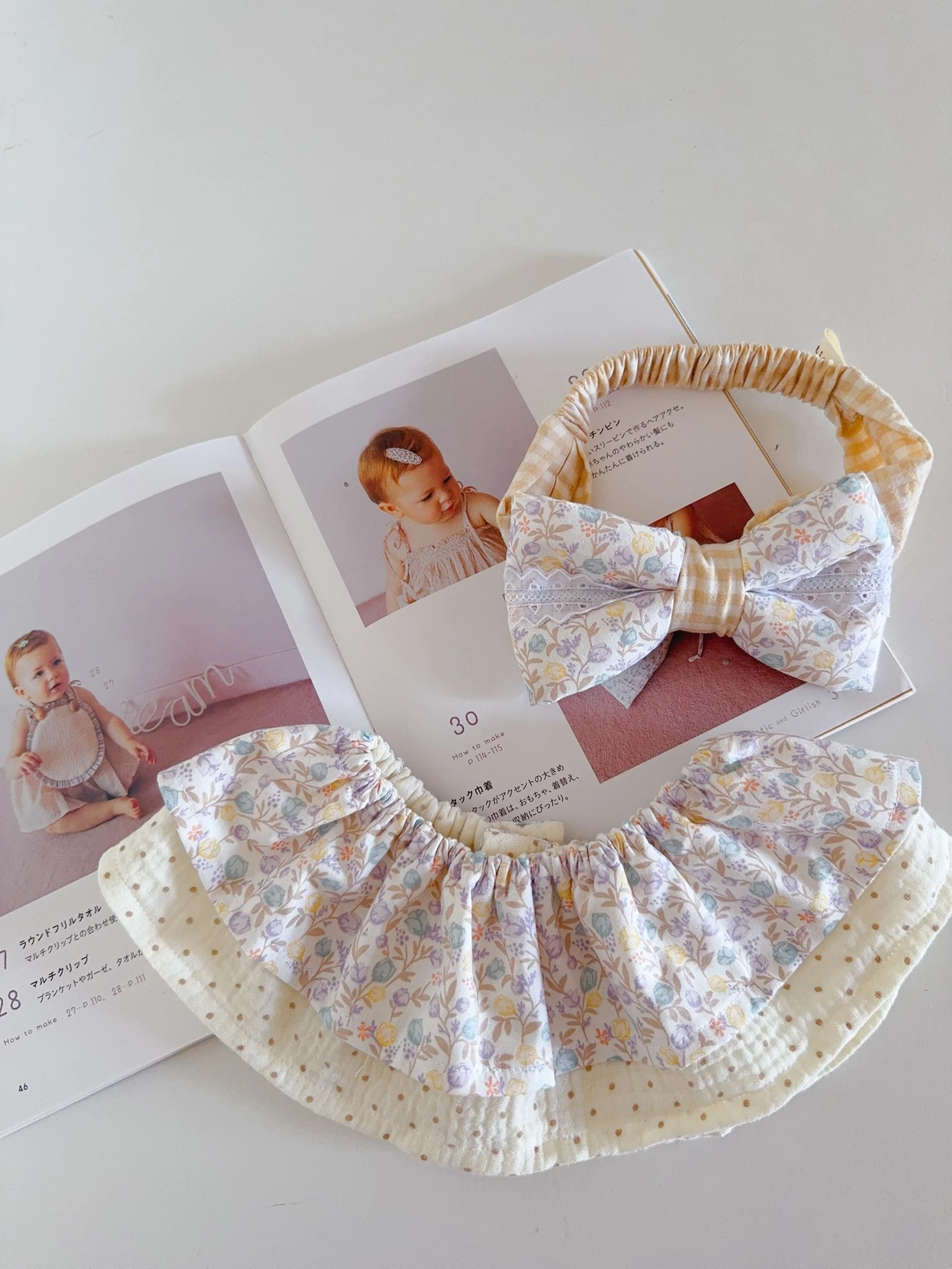 (5天快出)豐碩果實 Bountiful Harvest 荷葉圍兜+寶寶髮帶 baby shower gifts