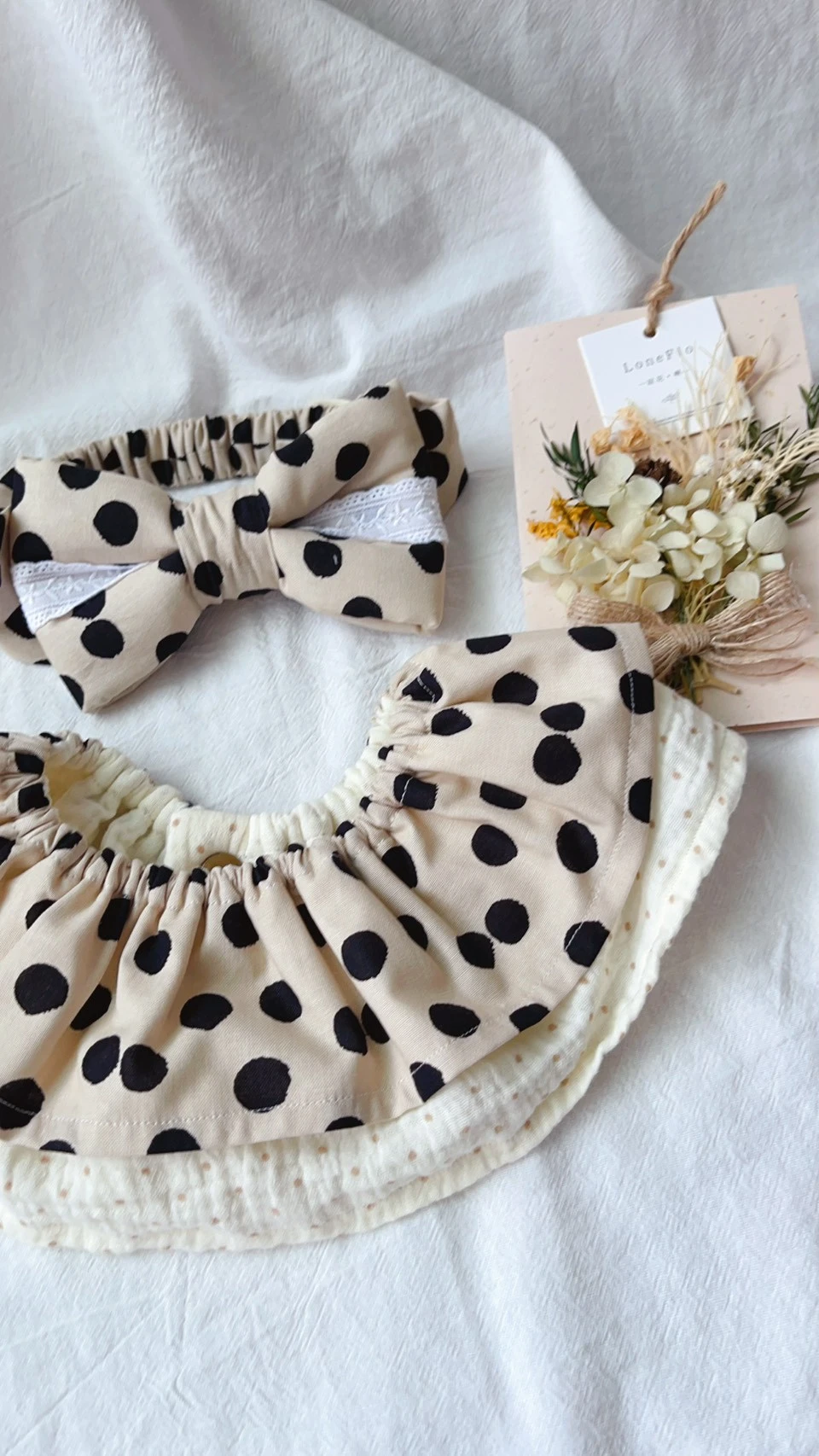 (5天快出)珍珠奶茶 Bubble Tea 荷葉圍兜+寶寶髮帶 baby shower gifts