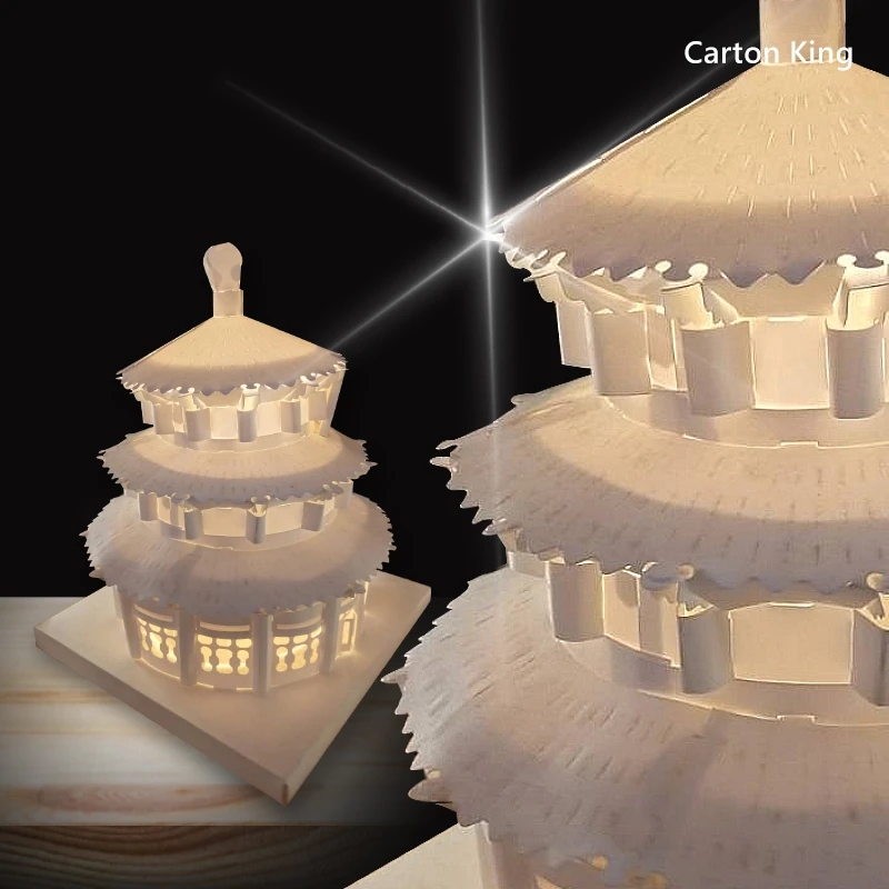 【紙箱王】(LED) DIY燈飾-造型小夜燈 居家燈飾 建築燈飾 北京天壇(含LED燈)