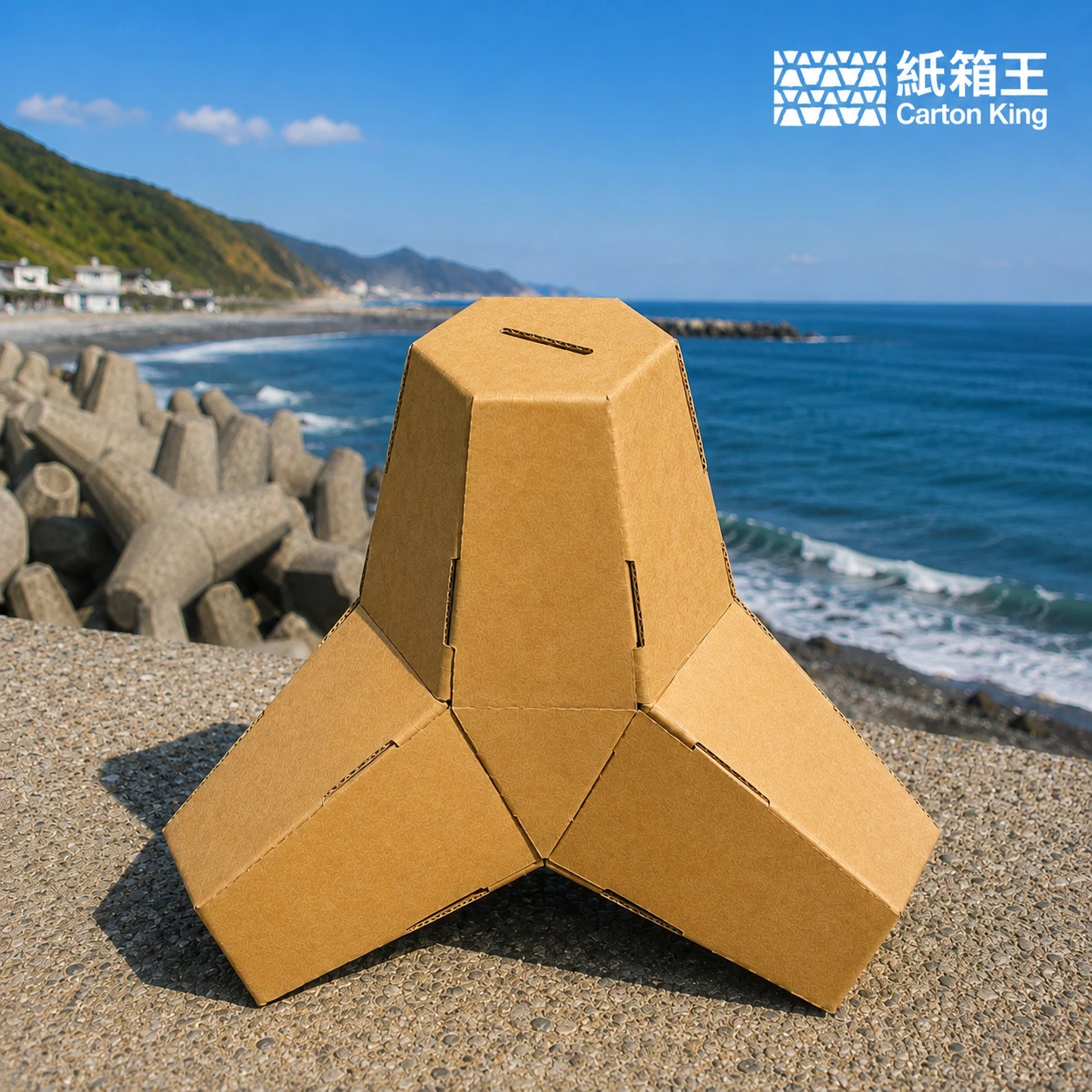 【紙箱王】消波塊存錢筒 DIY手作 海景第一排 堆起夢想的海岸線